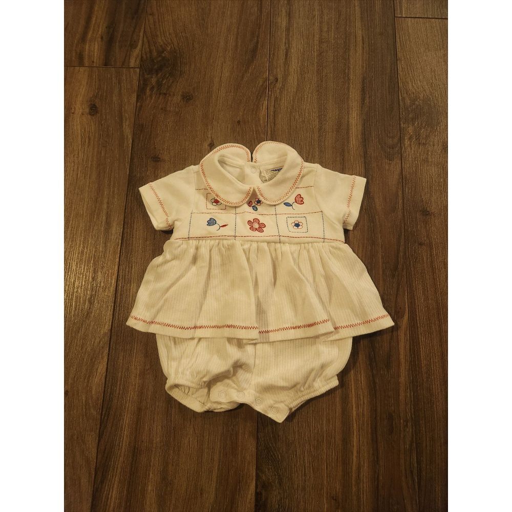 Buster Brown Red, White, and Blue Floral Romper